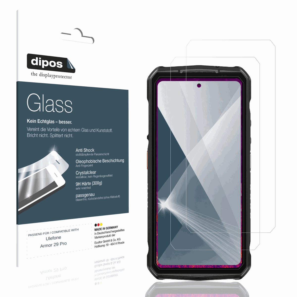 2x 9H Schutzfolie für Ulefone Armor 29 Pro Panzerfolie