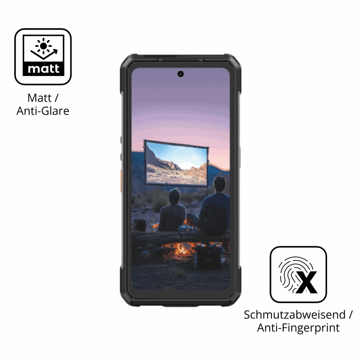Dünne und entspiegelnde Folie passend zugeschnitten für Ulefone Armor 34 Plus