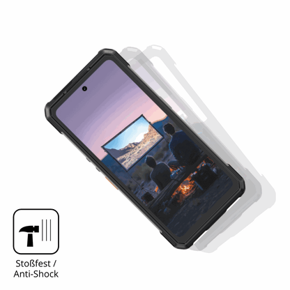 Schutz gegen Kratzer auf dem Ulefone Armor 34 Plus Glas durch Schlüssel, Stöße gegen die Tischkante oder Stürze