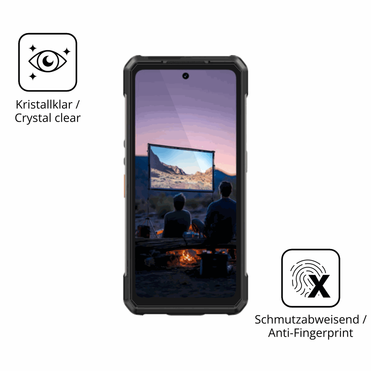 Flexible TPU-Folie passend zugeschnitten für Ulefone Armor 34 Plus, vollständige Abdeckung