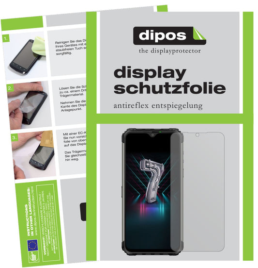 Matte Displayschutzfolie von dipos passend für Ulefone Armor 7, präziser Zuschnitt und blasenfrei montiert