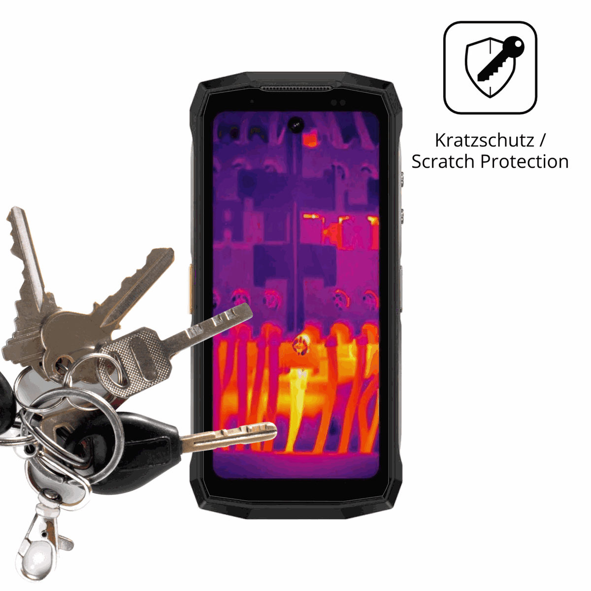 Schutz gegen Kratzer auf dem ulefonearmor mini 20t pro Glas durch Schlüssel oder Ähnliches