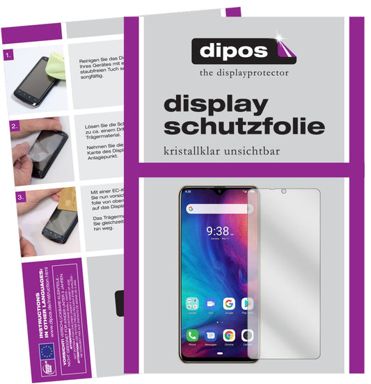 Klare Displayschutzfolie von dipos passend für Ulefone Note 7P, präziser Zuschnitt und blasenfrei montiert