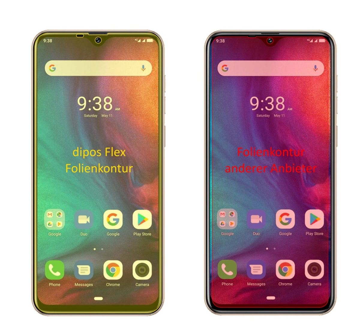 3x 3D Full Cover Schutzfolie für Ulefone Note 7P