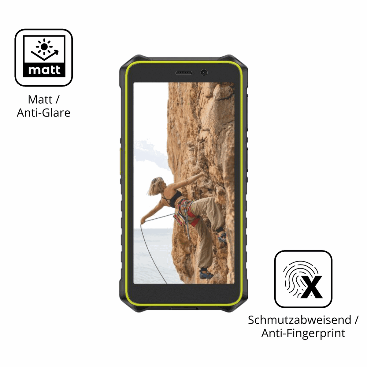 Dünne und entspiegelnde Folie passend zugeschnitten für Ulefone RugKing 2 Pro