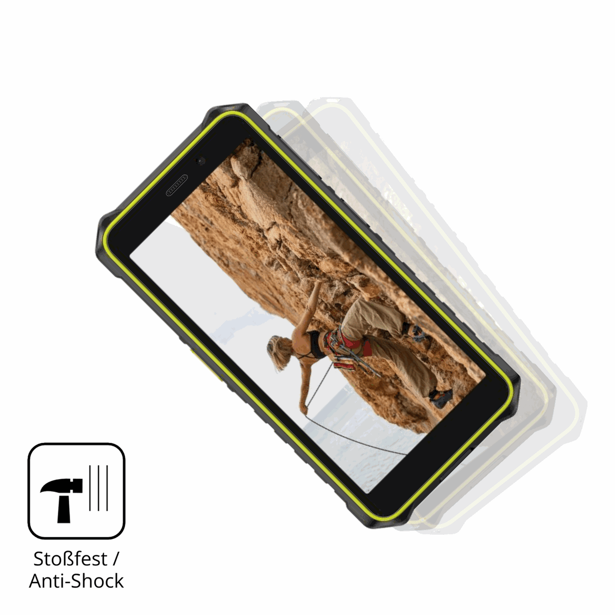 Schutz gegen Kratzer auf dem Ulefone RugKing 2 Pro Glas durch Schlüssel, Stöße gegen die Tischkante oder Stürze