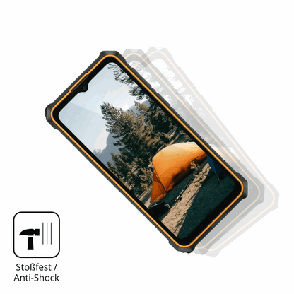 Schutz gegen Kratzer auf dem Ulefone RugKing 3 Pro Glas durch Schlüssel, Stöße gegen die Tischkante oder Stürze