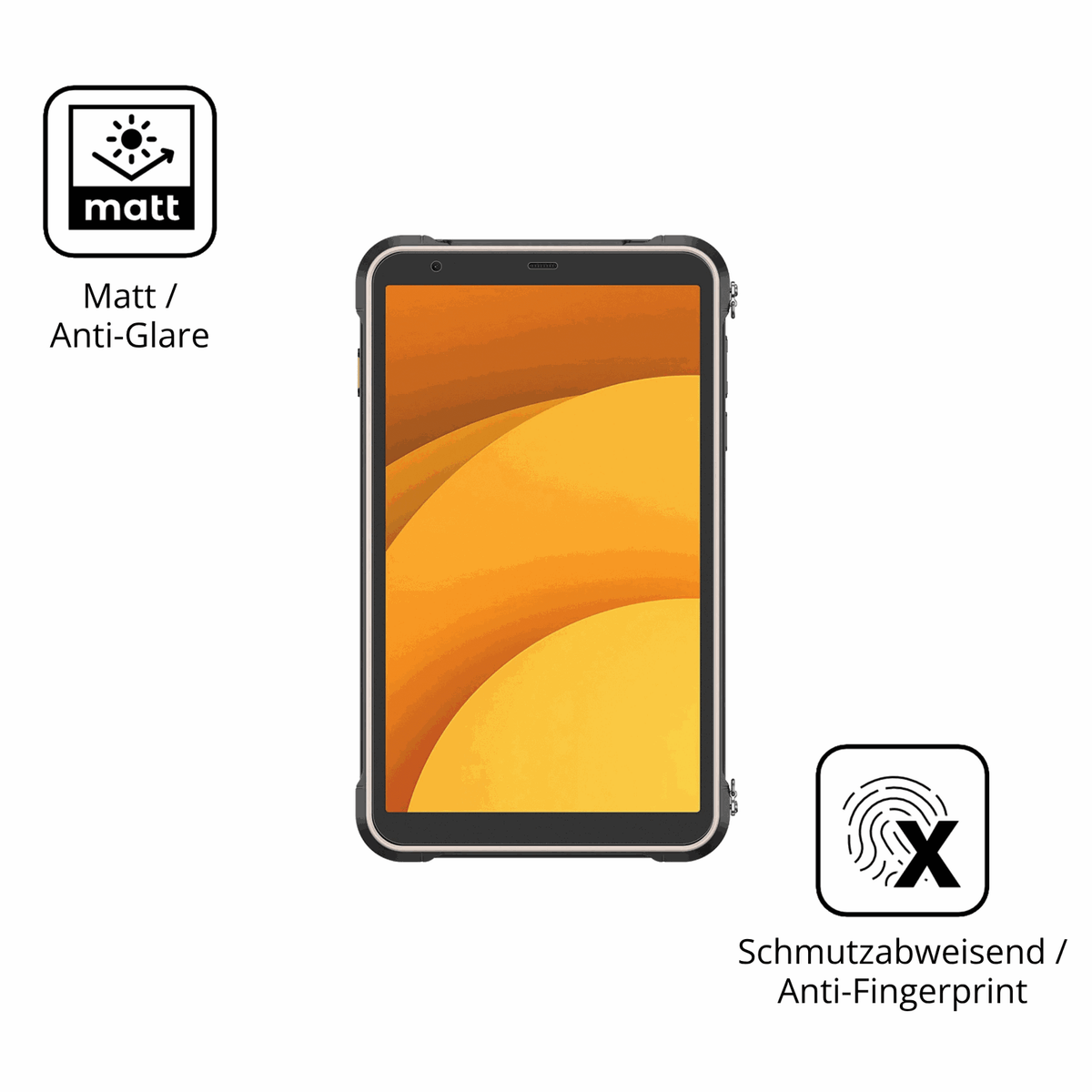 Dünne und entspiegelnde Folie passend zugeschnitten für Ulefone RugKing Pad Pro