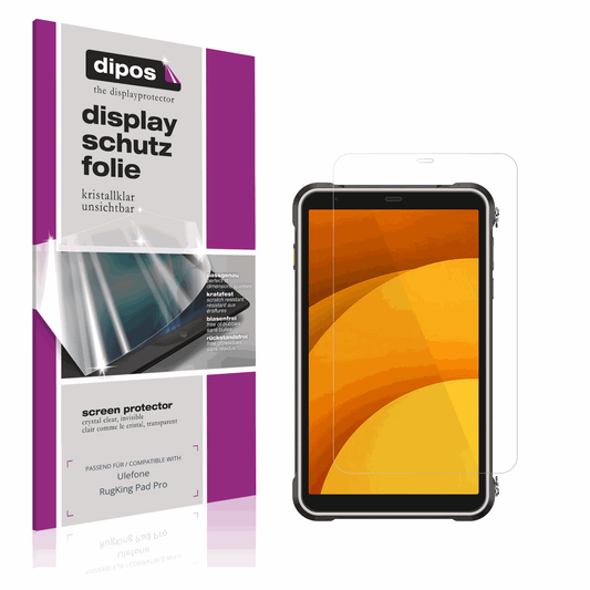 Klare Displayschutzfolie von dipos passend für Ulefone RugKing Pad Pro, präziser Zuschnitt und blasenfrei montiert