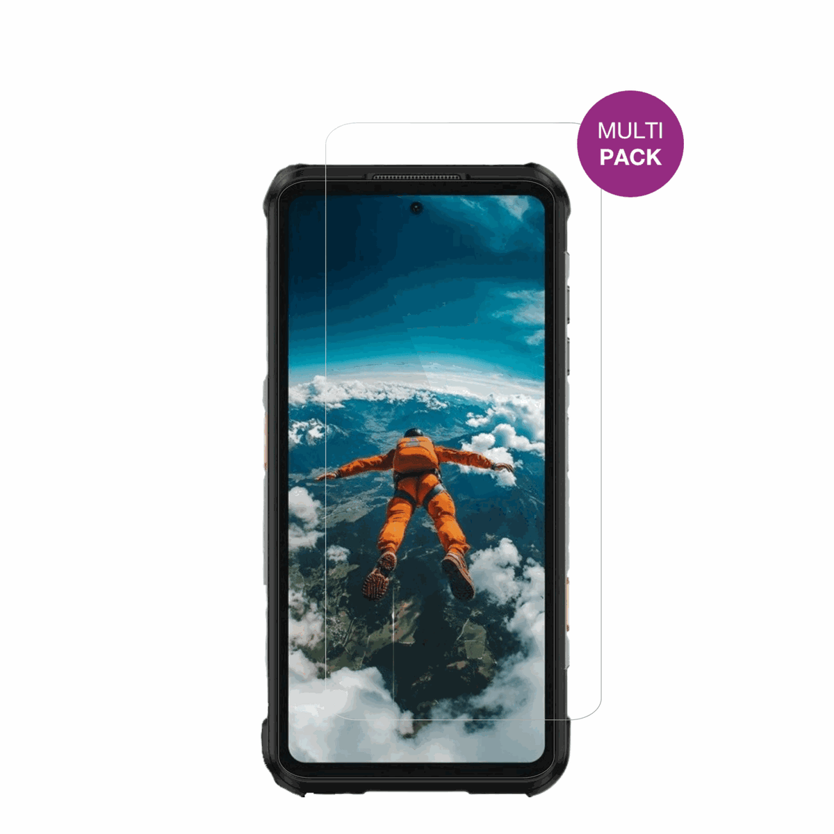 UlefoneRugOne Xever 7 Pro mit aufgebrachter dipos Displayschutzfolie, glasklare Darstellung ohne Einschränkungen