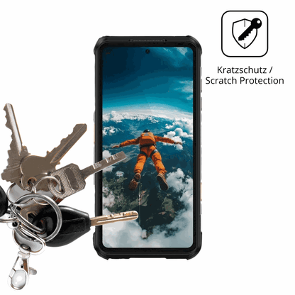 Schutz gegen Kratzer auf dem Ulefone RugOne Xever 7 Pro Glas durch Schlüssel oder Ähnliches