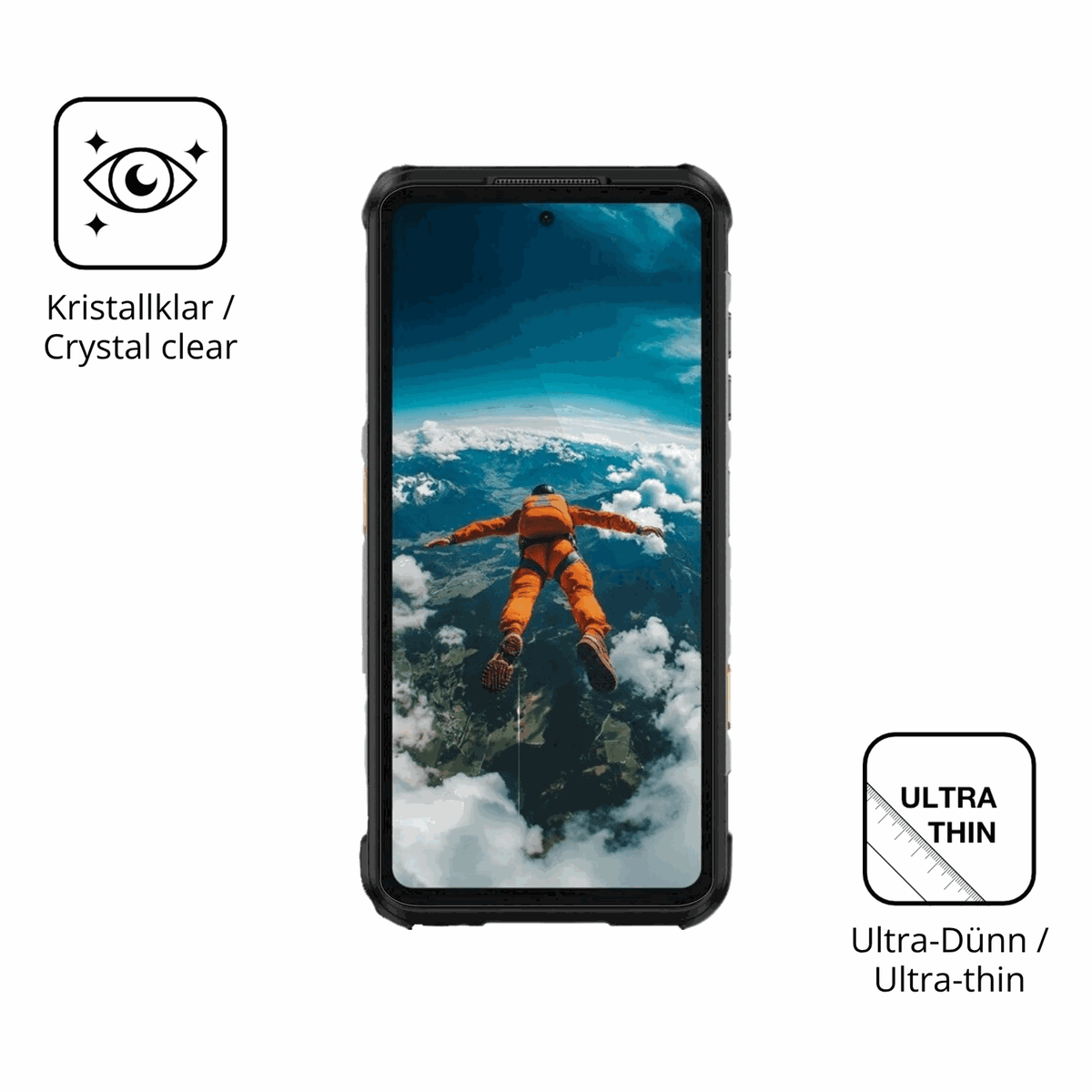 Dünne und klare Folie passend zugeschnitten für Ulefone RugOne Xever 7 Pro