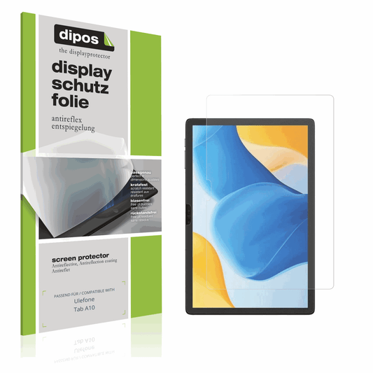 Matte Displayschutzfolie von dipos passend für ulefonetab a10, präziser Zuschnitt und blasenfrei montiert