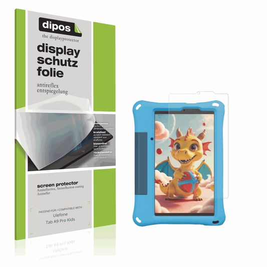 Matte Displayschutzfolie von dipos passend für ulefonetab a9 pro kids, präziser Zuschnitt und blasenfrei montiert