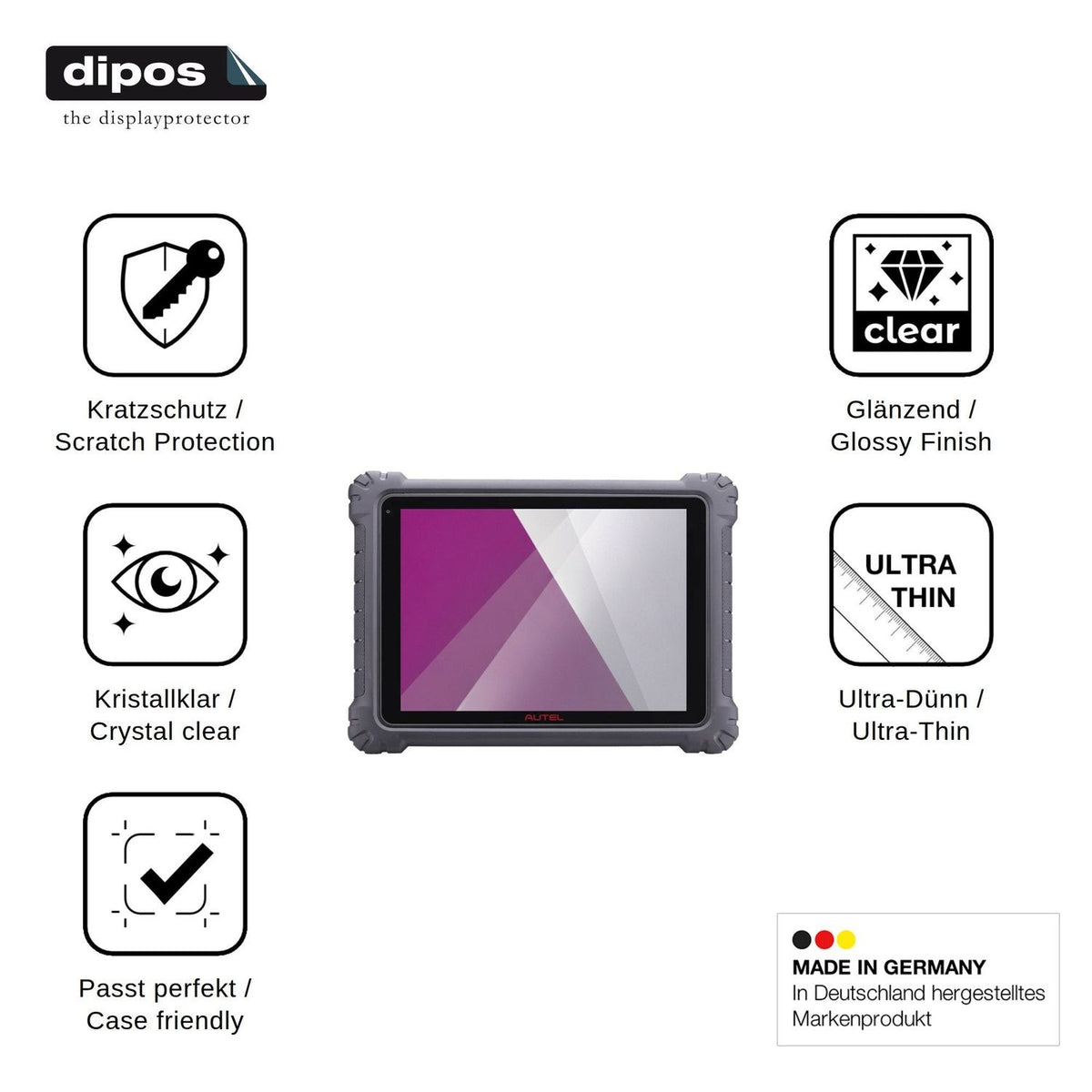 2x Schutzfolie klar für Autel MaxiSys Ultra Display-Schutzfolie