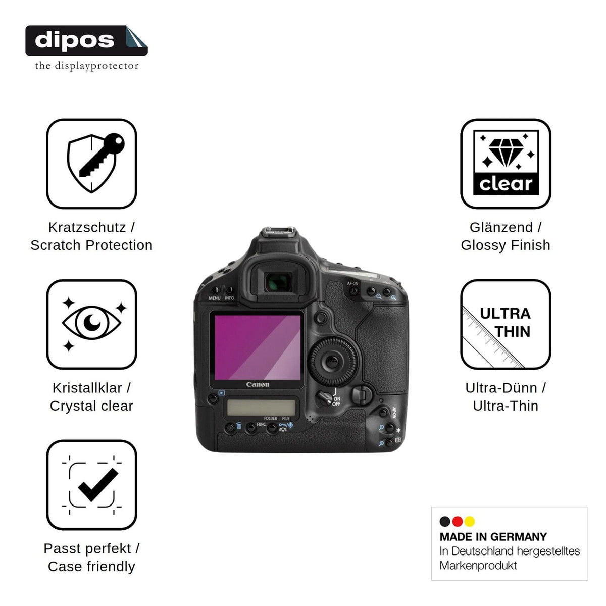 4x Schutzfolie klar für Canon EOS 1D 1Ds 1Dn Display-Schutzfolie