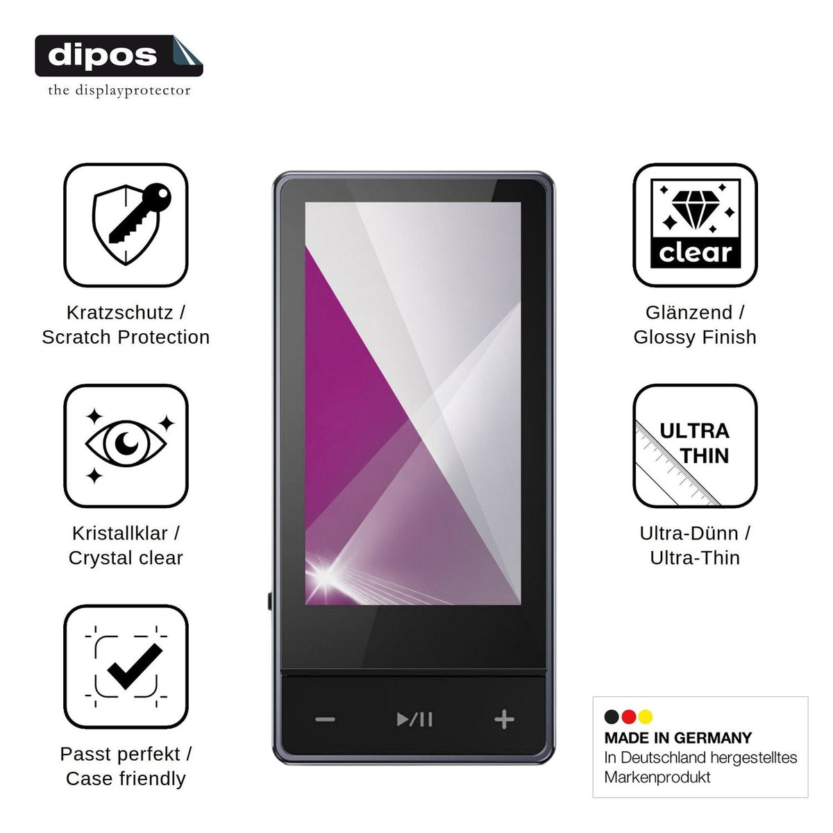 4x Schutzfolie klar für FiiO QX13 Display-Schutzfolie