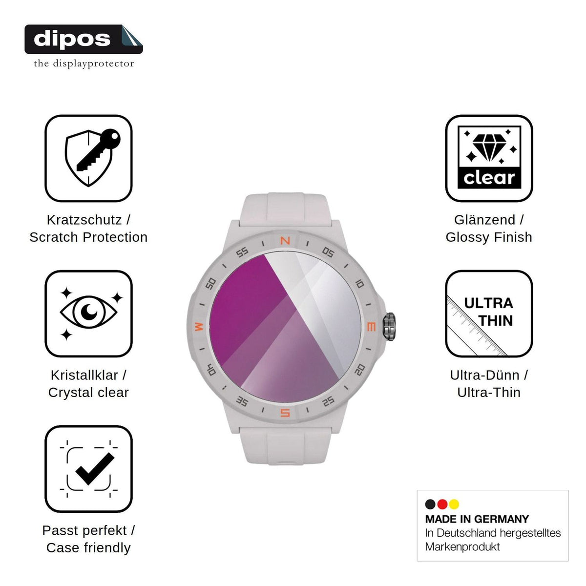 6x Schutzfolie klar für Honor Choice Watch 2 Epic Display-Schutzfolie