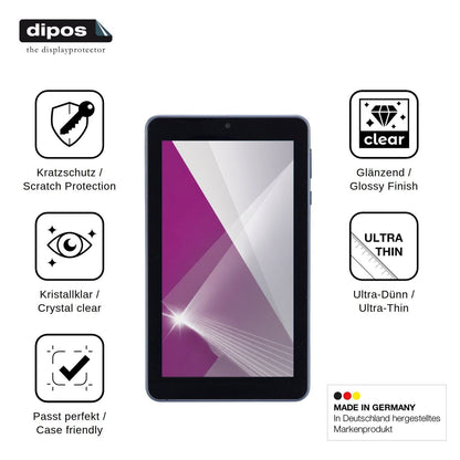 2x Schutzfolie klar für ONN Surf Tablet 7 Display-Schutzfolie