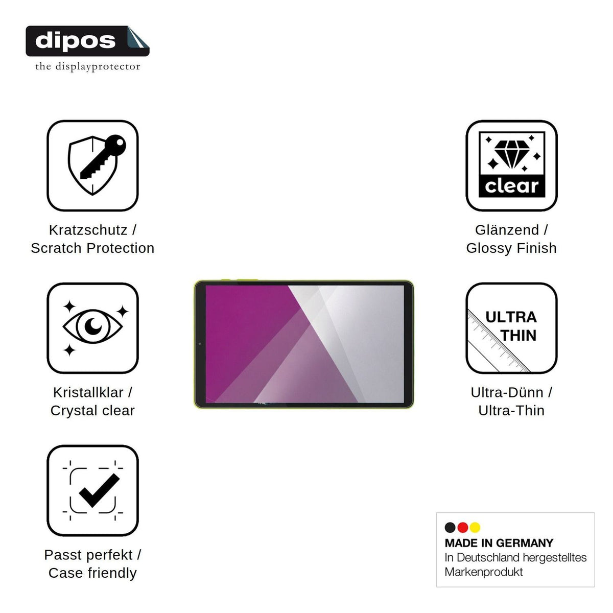 2x Schutzfolie klar für Paitanry Tablet 8.7 Display-Schutzfolie
