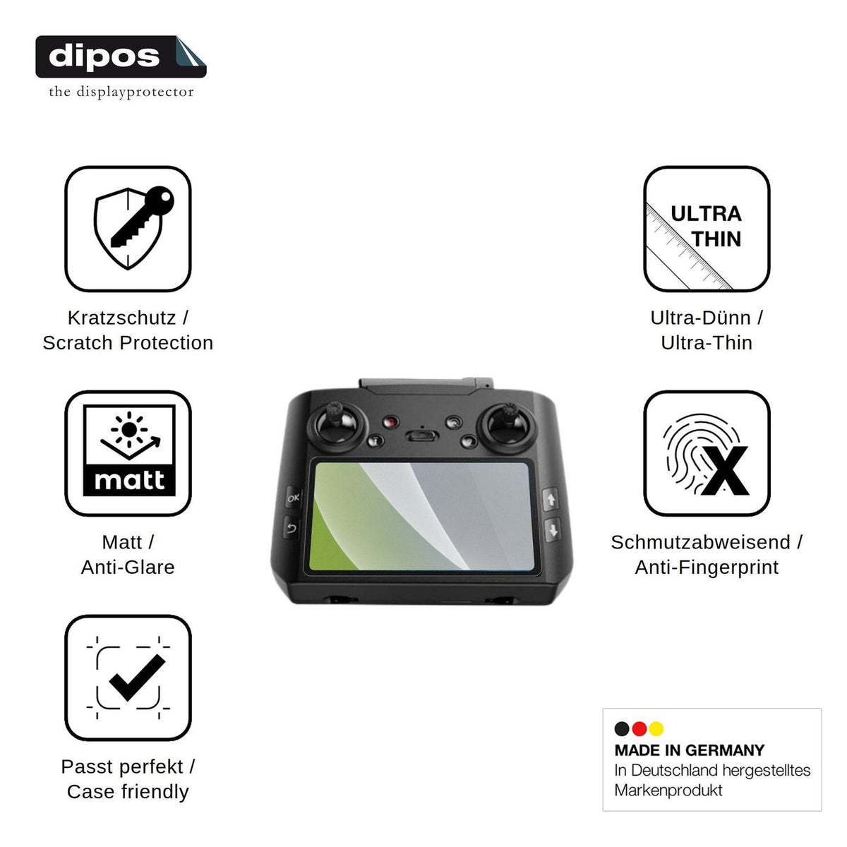 2x Schutzfolie matt für AVIALOGIC G10 Remote Display-Schutzfolie