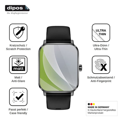 6x Schutzfolie matt für Beafon Smartwatch 103 Display-Schutzfolie