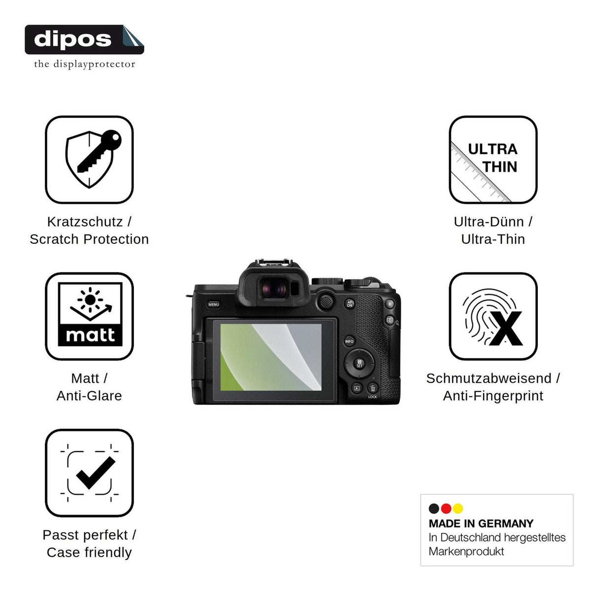 4x Schutzfolie matt für Canon EOS R8 Mark II Display-Schutzfolie