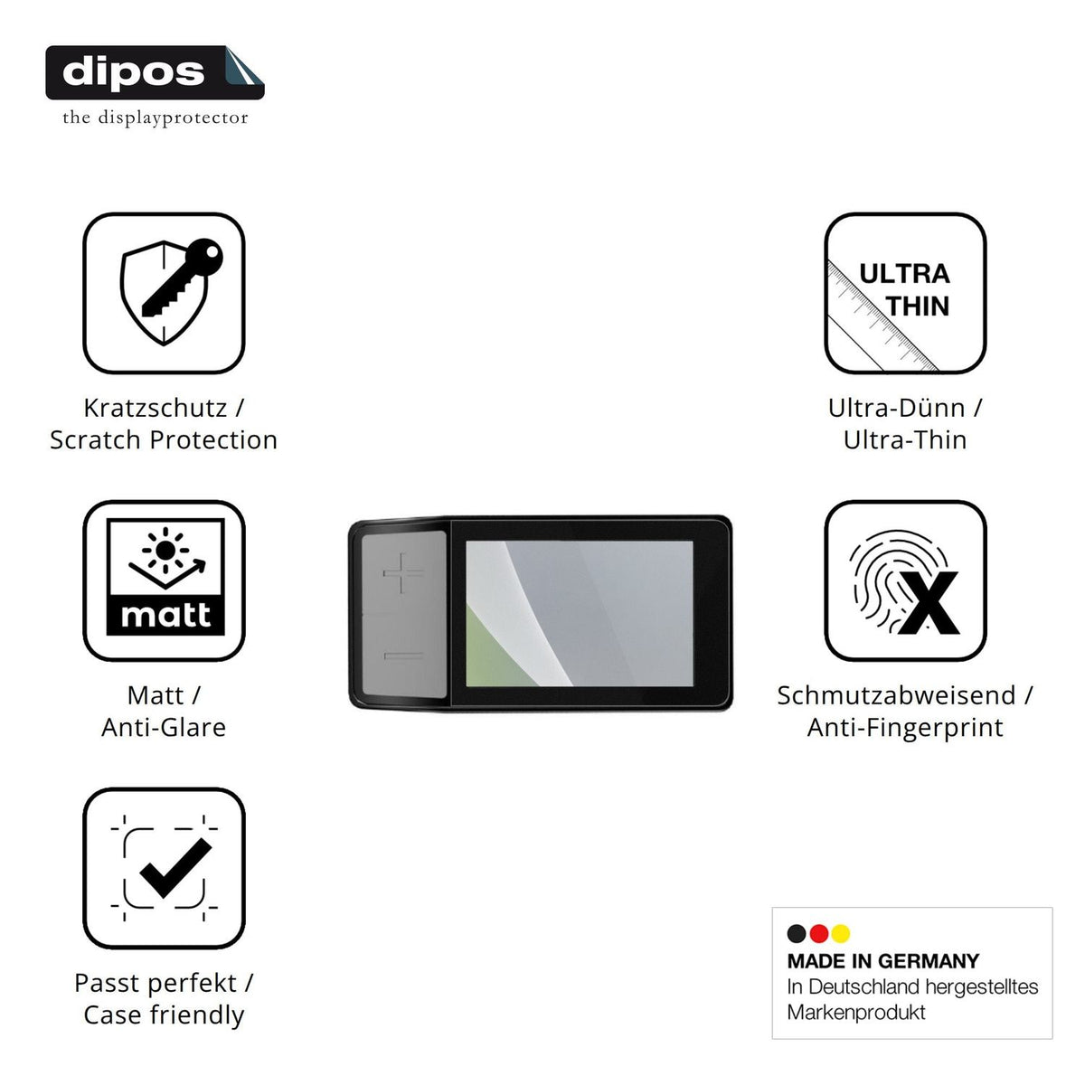Displayschutz hergestellt in Deutschland, höchste Qualität made in Germany