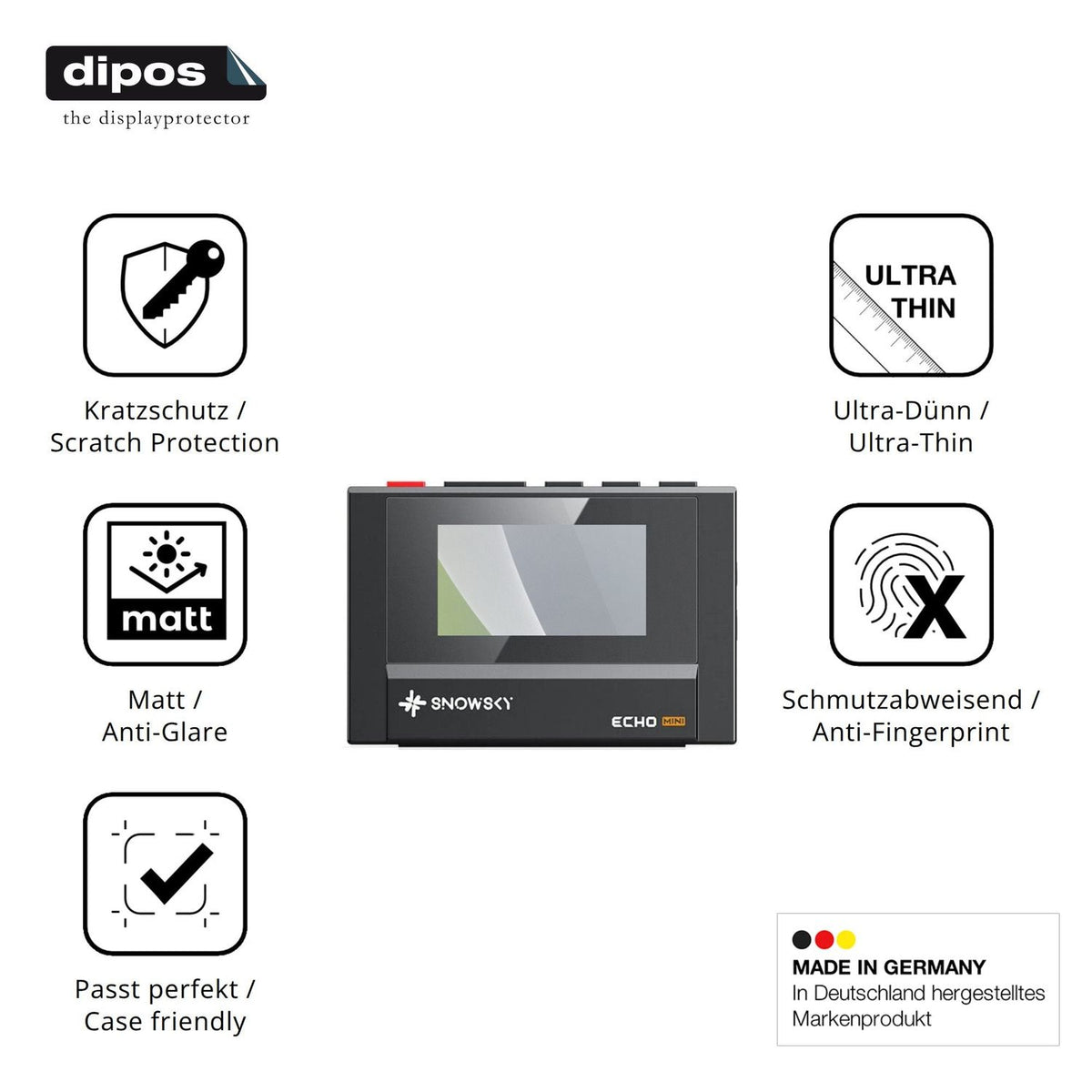Displayschutz hergestellt in Deutschland, höchste Qualität made in Germany