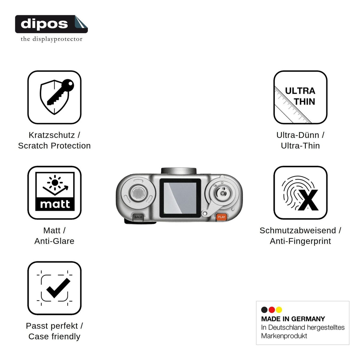 4x Schutzfolie matt für Fujifilm instax Pal 2 Display-Schutzfolie