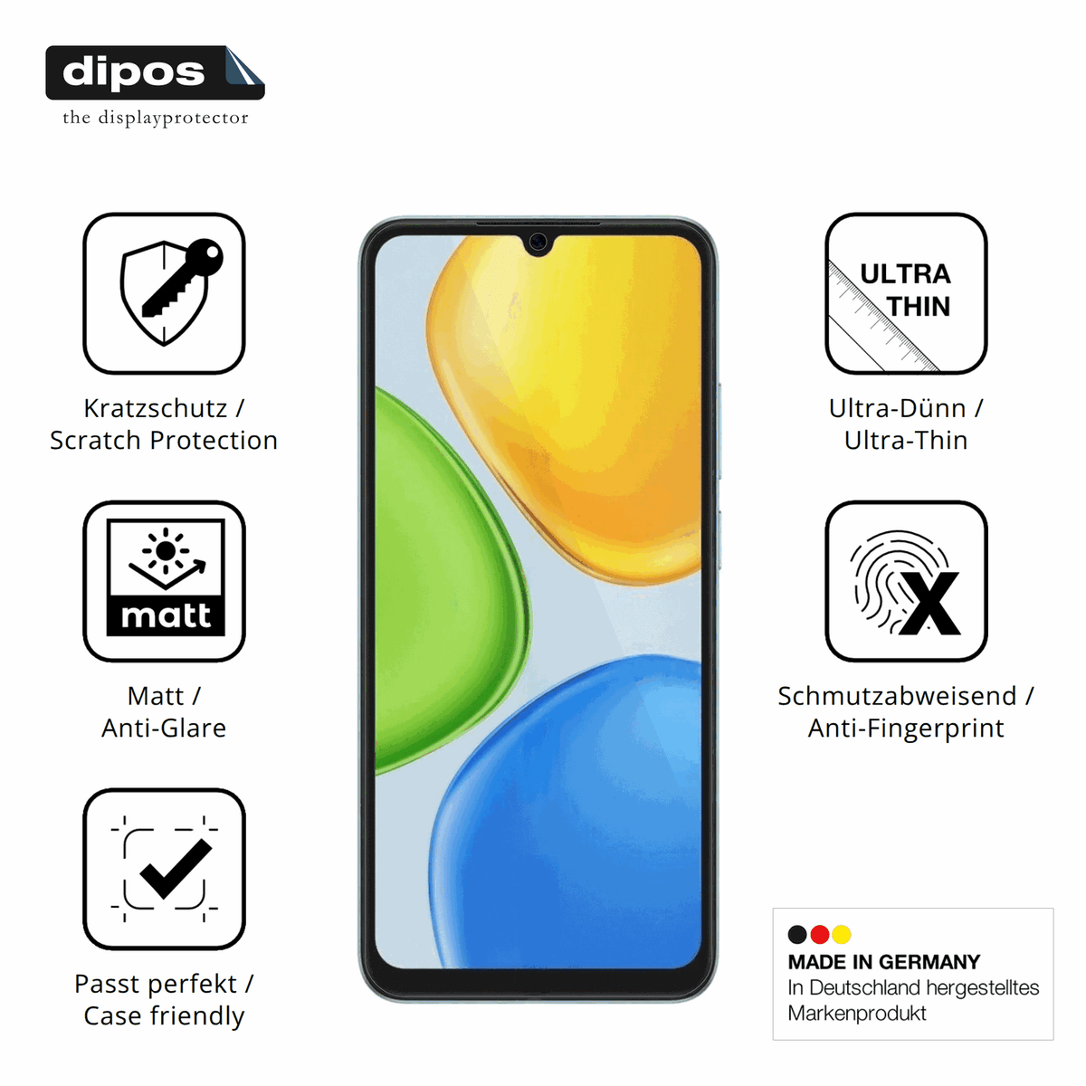 Displayschutz hergestellt in Deutschland, höchste Qualität made in Germany