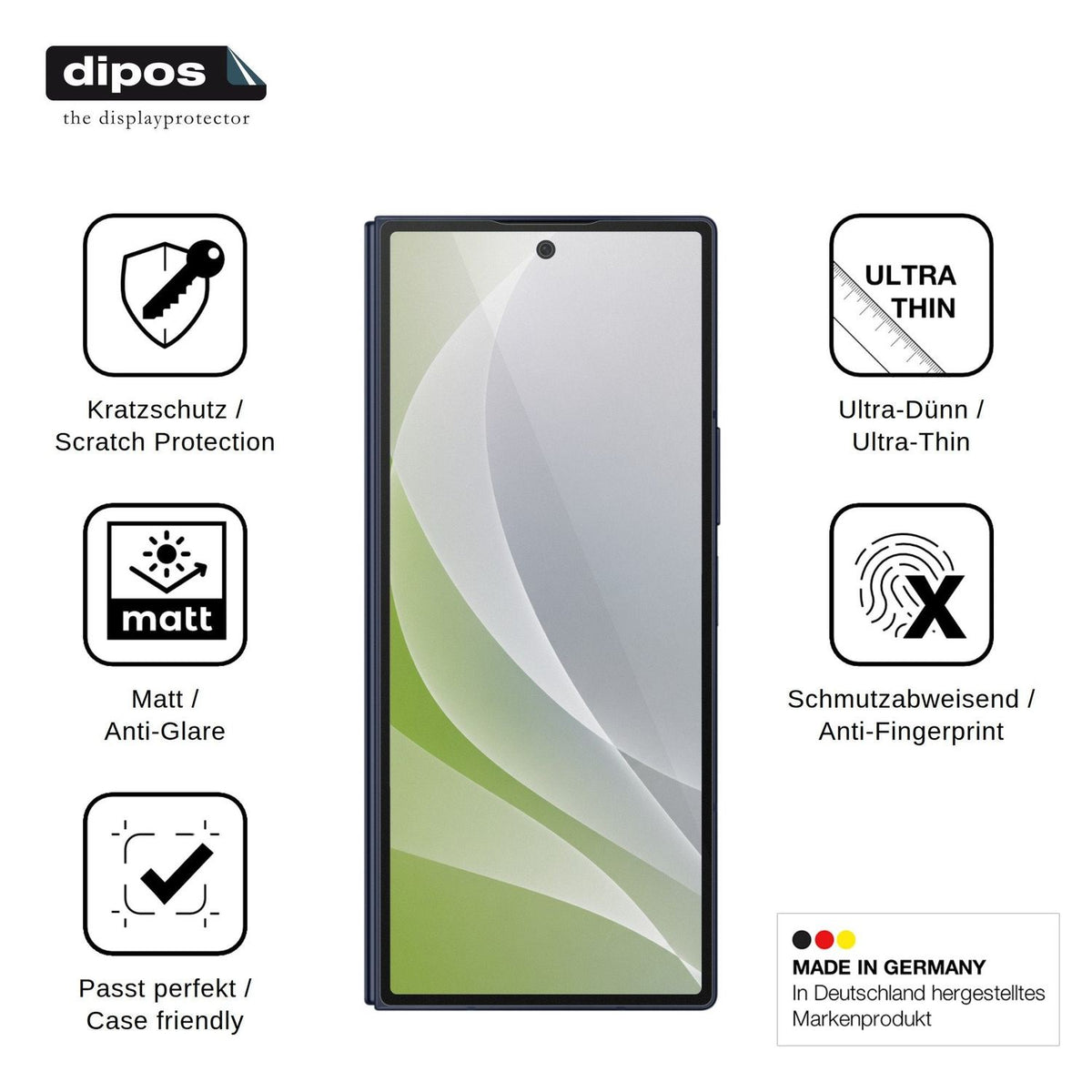 4x Schutzfolie matt für Samsung Galaxy Z Fold6 Aussenseite Display-Schutzfolie
