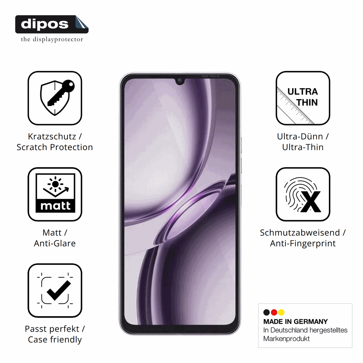 Displayschutz hergestellt in Deutschland, höchste Qualität made in Germany