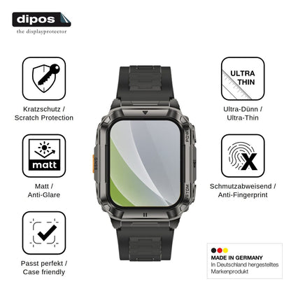 6x Schutzfolie matt für Ulefone Armor Watch Ultra Display-Schutzfolie