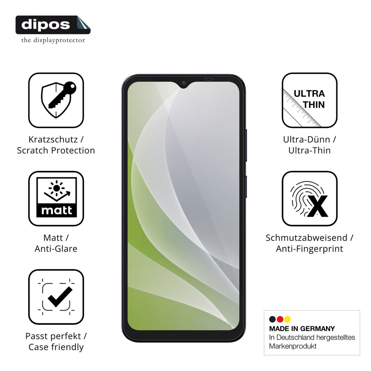 Displayschutz hergestellt in Deutschland, höchste Qualität made in Germany