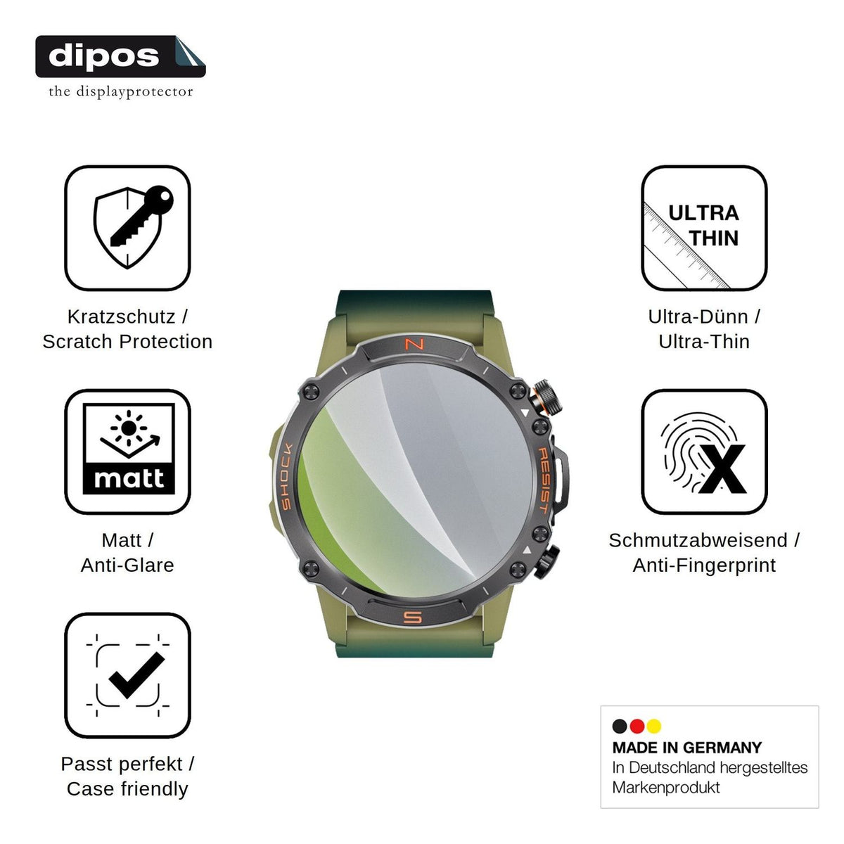 6x Schutzfolie matt für WalkerFit Motion 6 Display-Schutzfolie