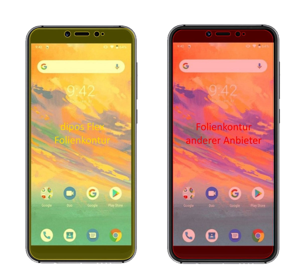 3x 3D Full Cover Schutzfolie für Umidigi A3S