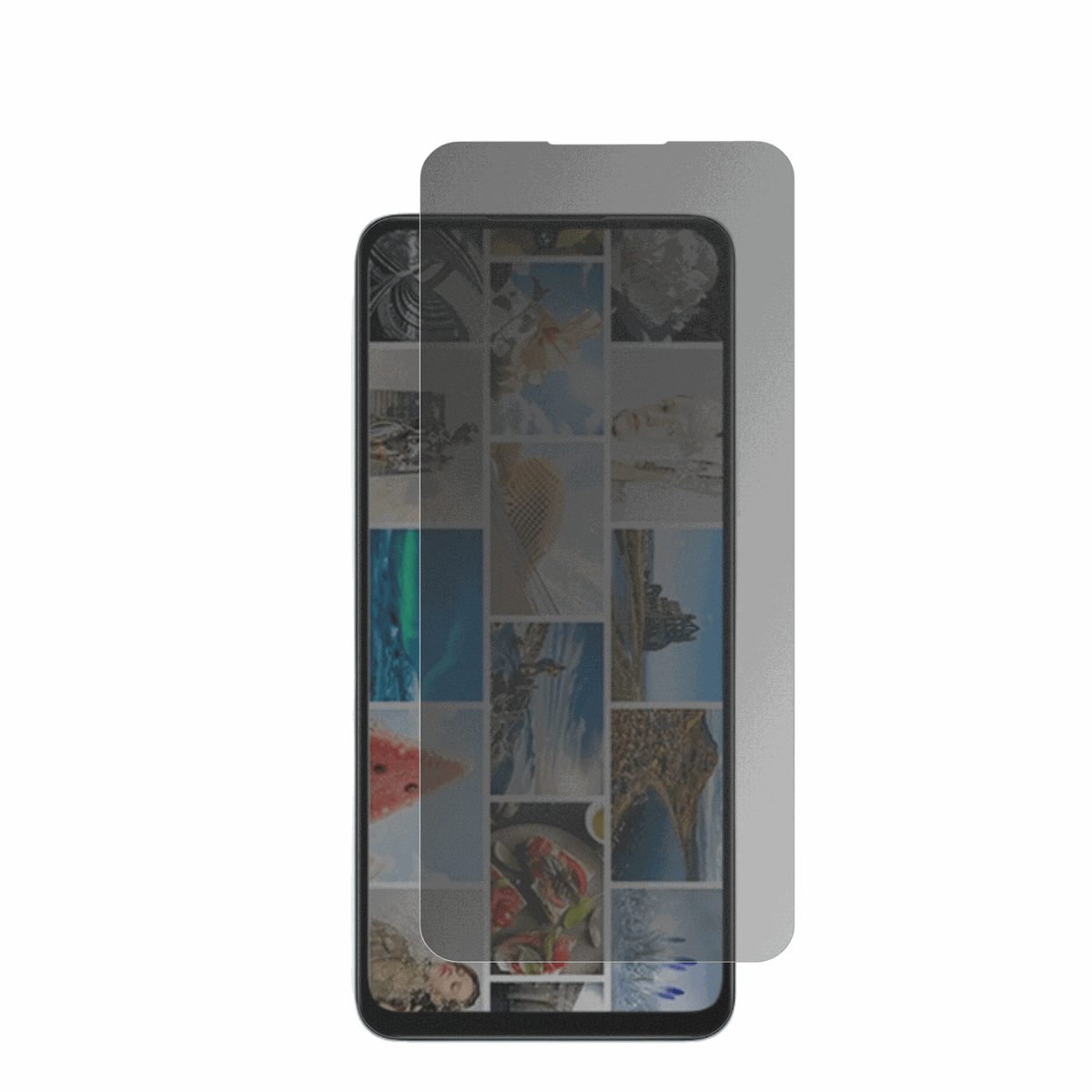 UmidigiA75x mit aufgebrachter dipos Flex Schutzfolie, die seitliche Einblicke blockiert
