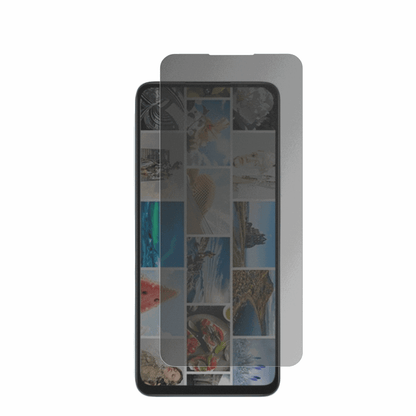 UmidigiA75x mit aufgebrachter dipos Flex Schutzfolie, die seitliche Einblicke blockiert