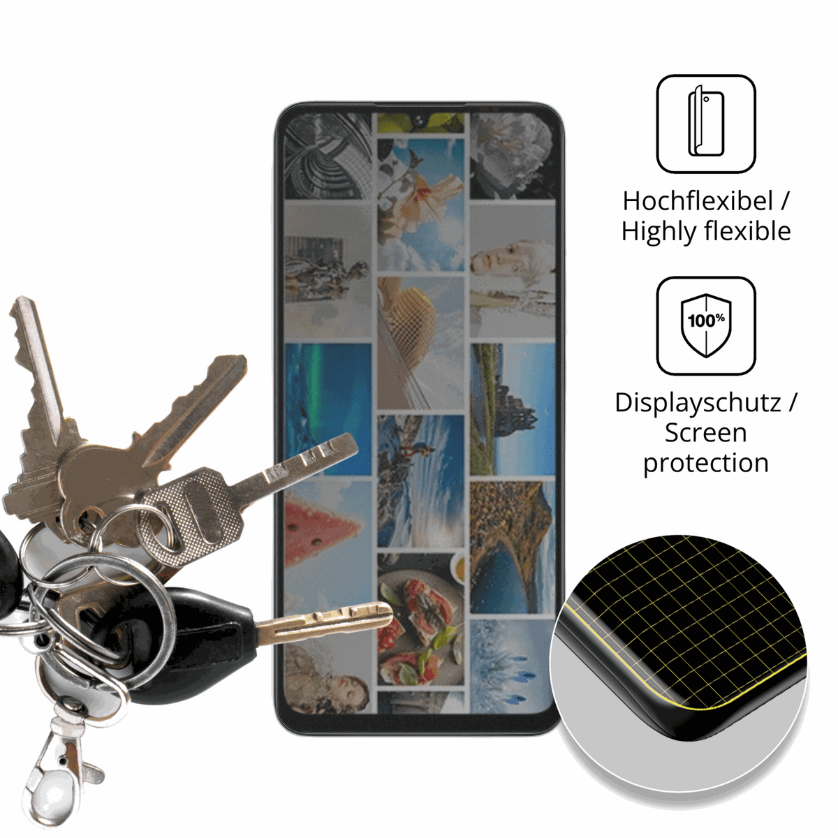 dipos Displayschutz für Umidigi A75x, mit Blickschutzfilter und perfekter Passform auch für die Rundungen