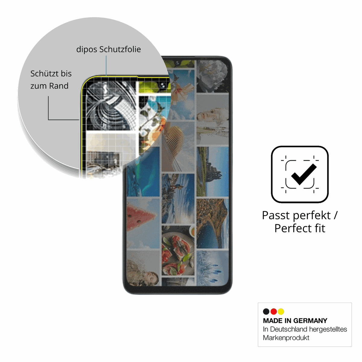 Schutz gegen Kratzer auf dem Umidigi A75x Glas durch Schlüssel, Stöße gegen die Tischkante oder Stürze