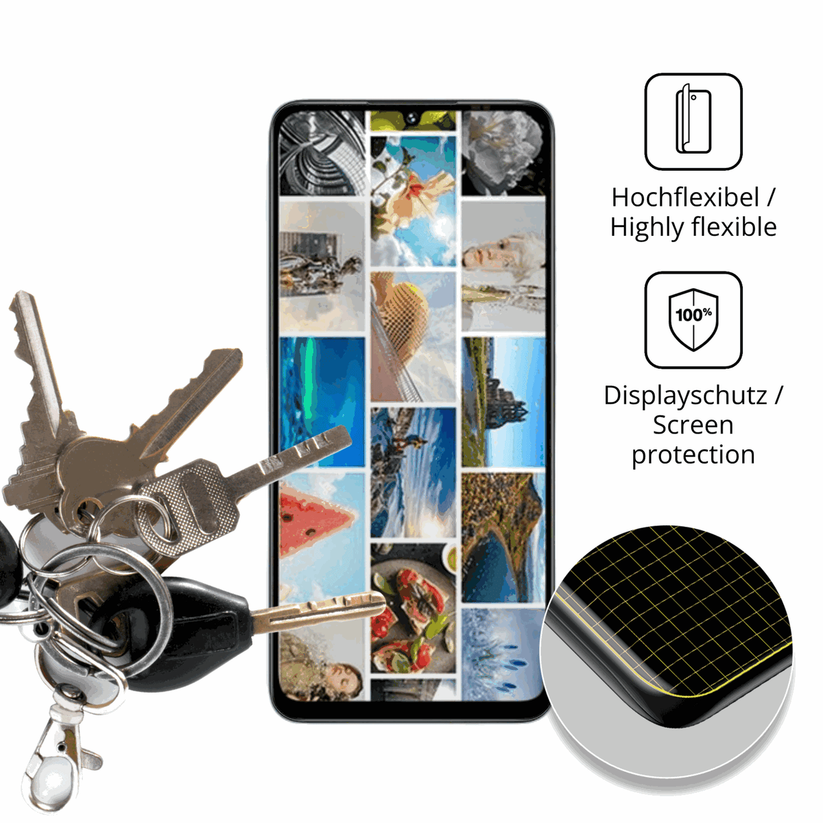 dipos Displayschutz für Umidigi A75x, transparente Oberfläche, geringe Dicke und perfekte Passform
