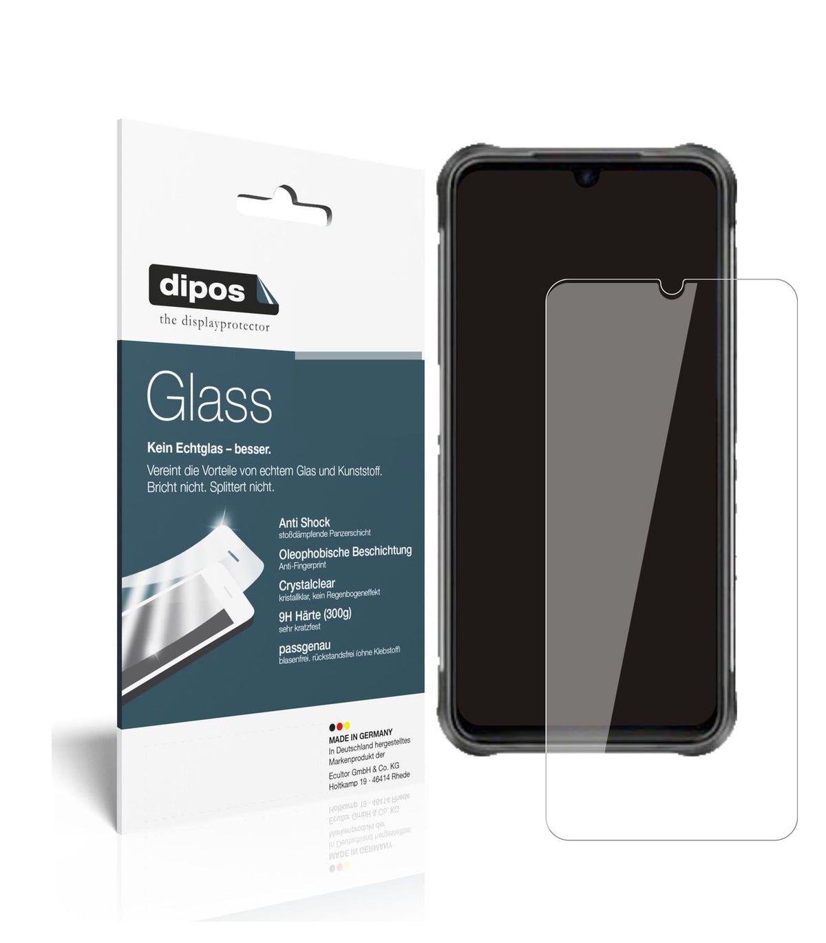 Klare Displayschutzfolie von dipos passend für Umidigi Bison, 9H kratzfest und blasenfrei montiert