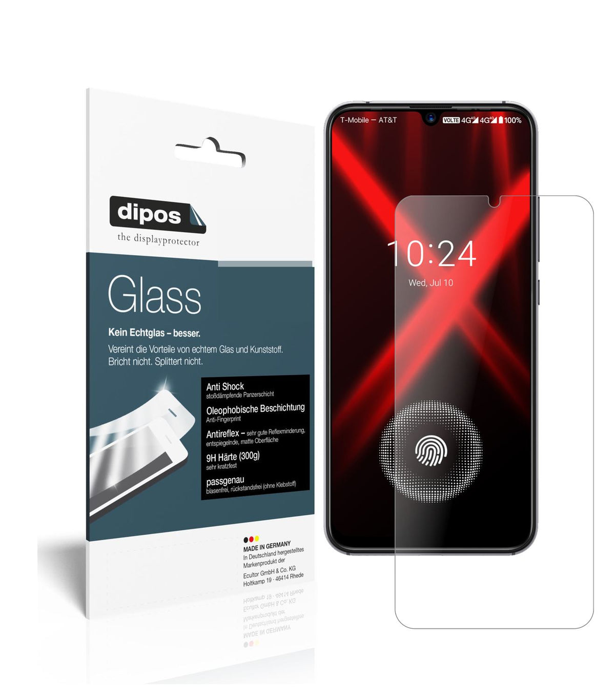 Matte Displayschutzfolie von dipos passend für Umidigi X, 9H kratzfest und blasenfrei montiert
