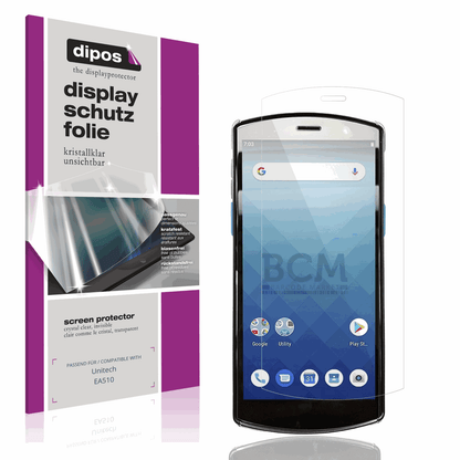 Klare Displayschutzfolie von dipos passend für Unitech EA510, präziser Zuschnitt und blasenfrei montiert