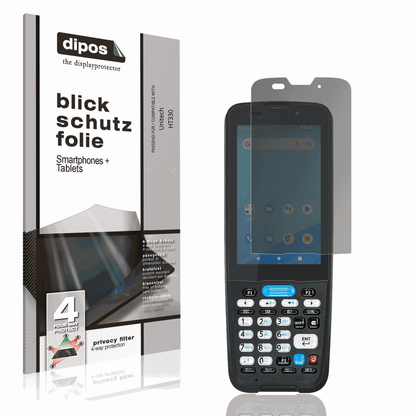 Blickschutzfolie von dipos passend für Unitech HT330, präziser Zuschnitt und blasenfrei montiert