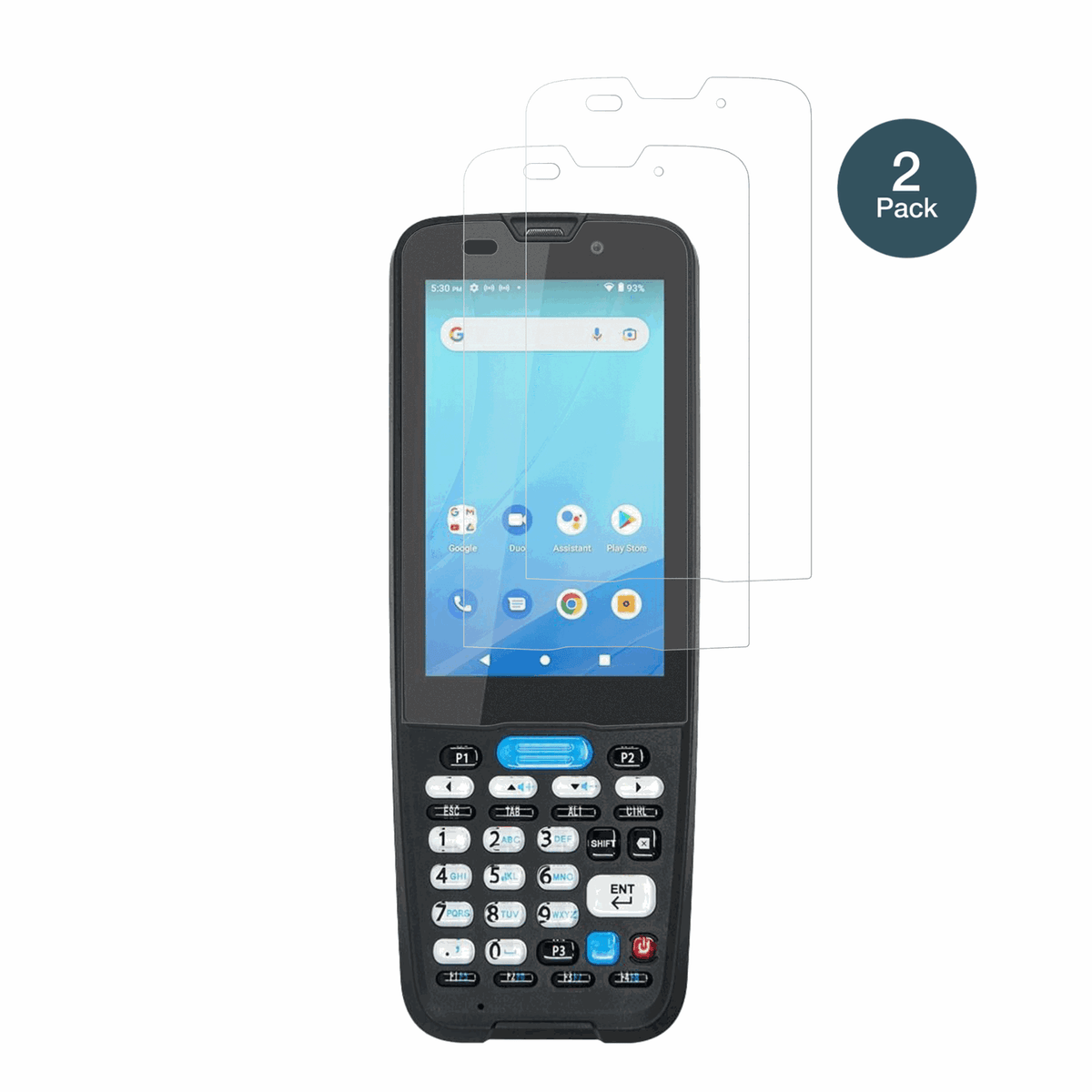 UnitechHT330 mit aufgebrachter dipos Panzerfolie, die lästige Fingerabdrücke minimiert