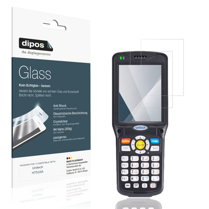 Klare Displayschutzfolie von dipos passend für Unitech HT510A, 9H kratzfest und blasenfrei montiert