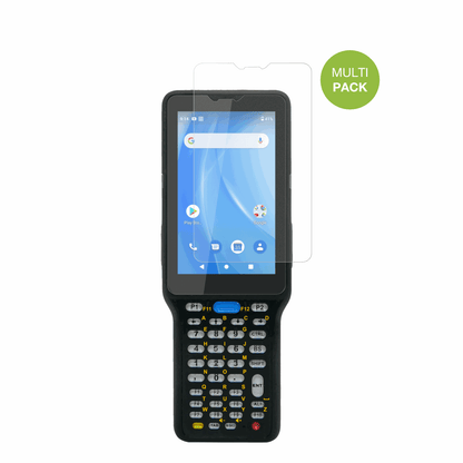 UnitechHT730 mit aufgebrachter dipos Displayschutzfolie, die lästige Fingerabdrücke minimiert