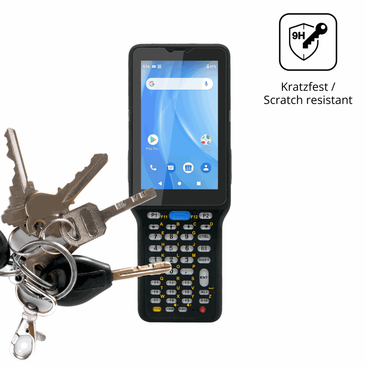 dipos Displayschutz für Unitech HT730, mattierte Oberfläche, robuste Festigkeit und perfekte Passform